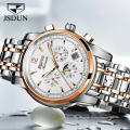 Reloj para hombre, marca de lujo superior, JSDUN 8750, reloj de pulsera mecánico automático para hombre, reloj de mano con correa de acero inoxidable y negocios a la moda